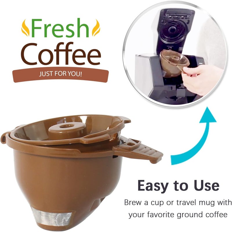 Cestlaive 2-Pack Single Serve Ground coffee Brew Basket for Hamiltion FlexBrew Coffee Maker Models 49974 49975 49976 49979 49957 49954 49947 49940 49950 49966 49968 Filter Part, Brown - Image 3